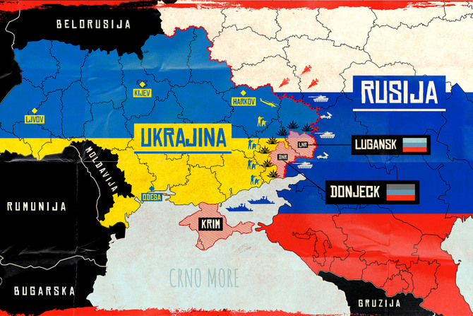 Rusija, Ukrajina, sukob, MAPA Rusija, Ukrajina, sukob, MAPA