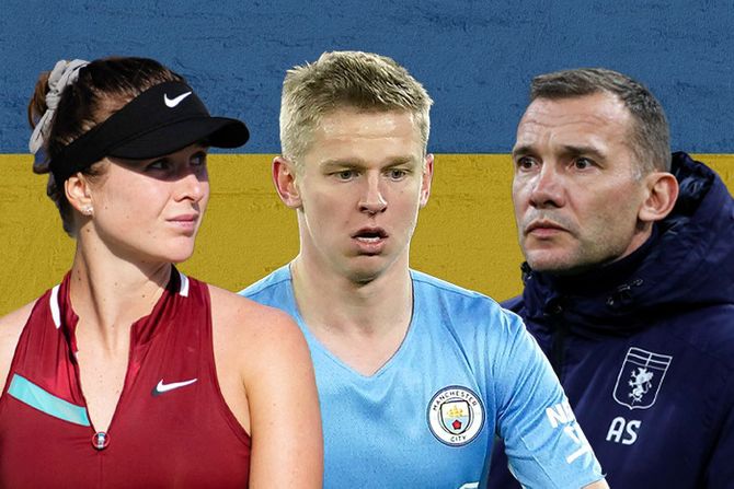 Ukrajina sportisti, Elina Svitolina, Oleksandr Zinchenko i Andrej Shevchenko