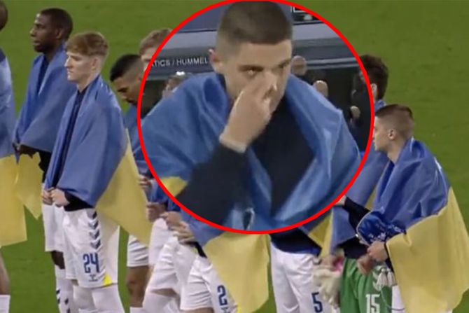 Fudbal Everton Ukrajina zastava Mikulenko Fudbal Everton Ukrajina zastava Mikulenko