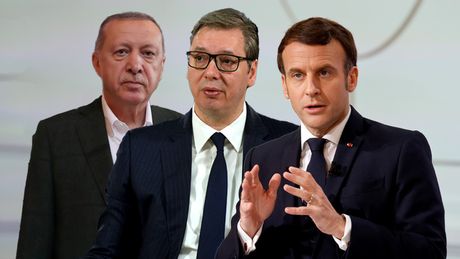 Redžep Tajip Erdogan, Aleksandar Vučić , Emanuel Makron