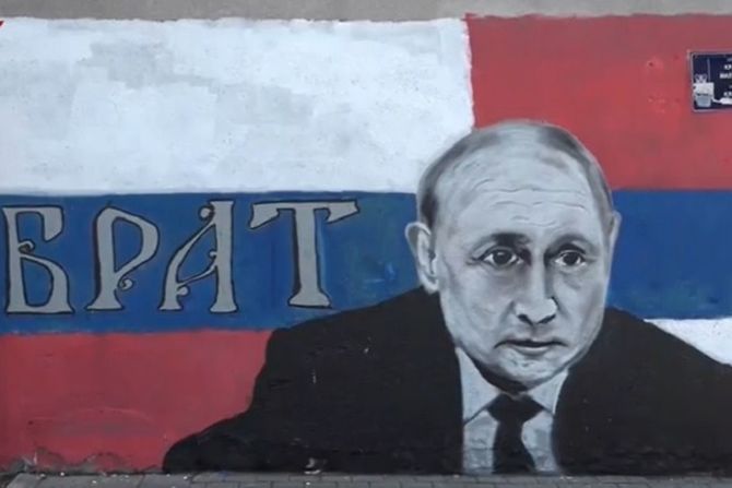 Vladimir Putin, grafit, mural, Beograd, Vračar