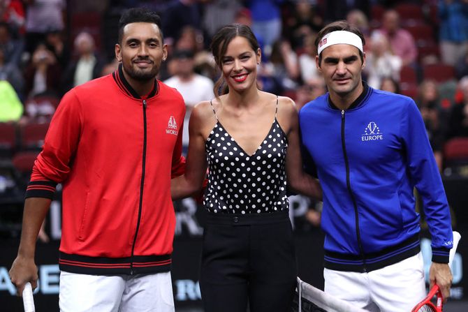 Nik Kirjos, Ana Ivanović, Rodžer Federer