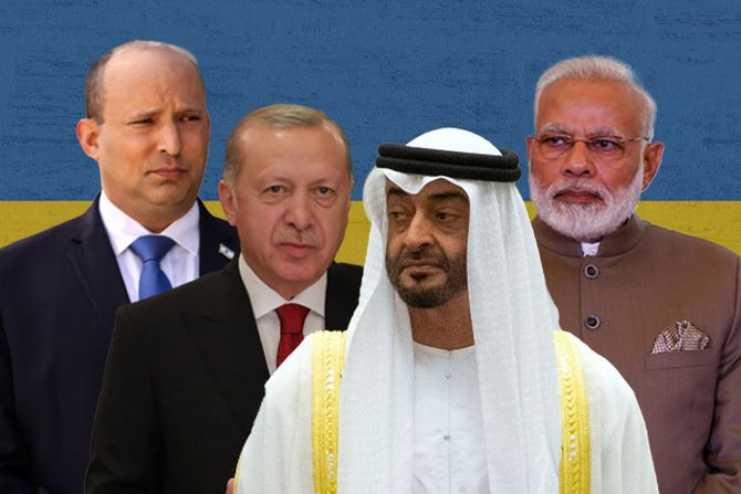 Narendra Modi, Mohamed bin Zayed, Naftali Bennett, Recep Tayyip Erdogan