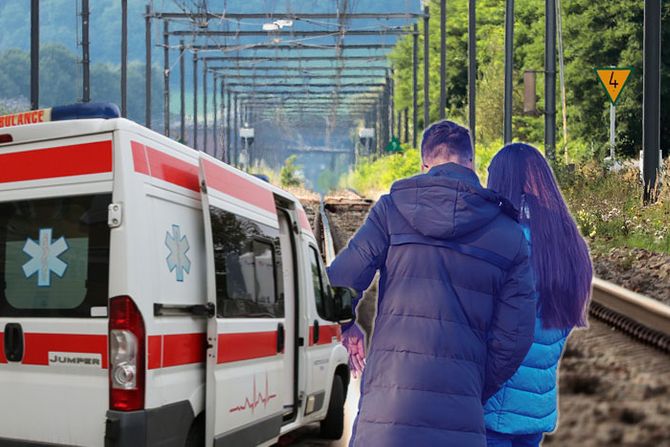 Šine mladić i devojka hitna pomoć ambulantna kola Šine mladić i devojka hitna pomoć ambulantna kola
