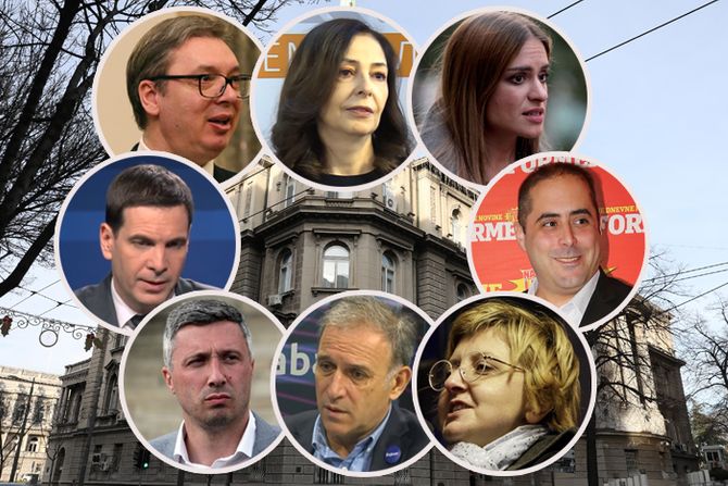 Predsedništvo, Andrićev venac,  Aleksandar Vučić, Mlios Jovanović, Boško Obradović, Branka Stemanković, Biljana Stojković, Miša Vacić, Milica Đurđević Stamenkovski  kandidati