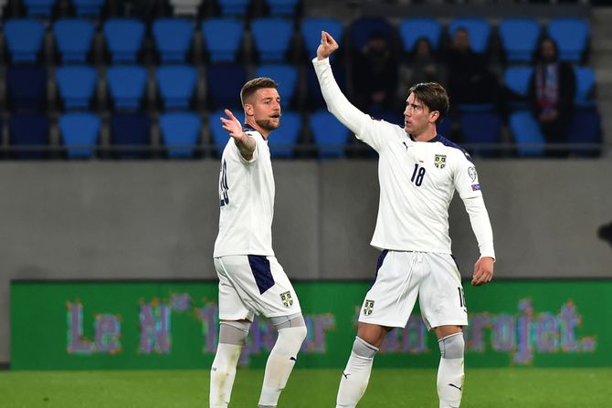 Dušan Vlahović, Sergej Milinković Savić, Fudbalska reprezentacija Srbije Dušan Vlahović, Sergej Milinković Savić, Fudbalska reprezentacija Srbije