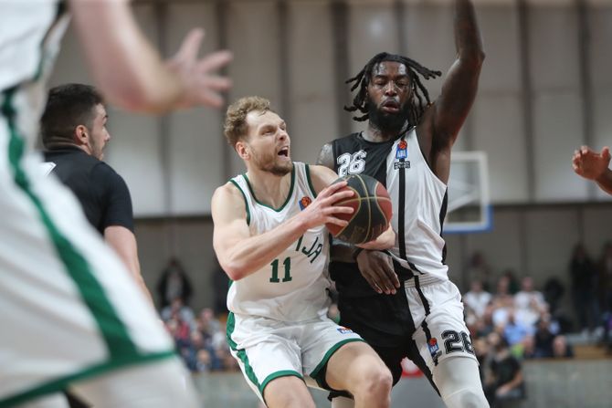 KK Partizan - KK Cedevita Olimpija, Matijas Lesor, Jaka Blažič