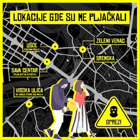 Lokacije gde su me pljackali, Grafika mapa Lokacije gde su me pljackali, Grafika mapa