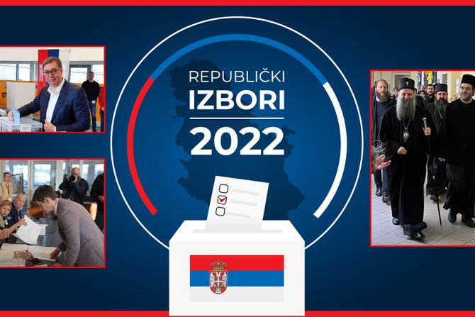 Izbori 2022 glasanje, Aleksandar Vučić, AAna Brnabić i Patrijarh Porfirije