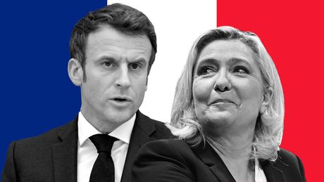 Mari Marine Le Pen i Emanuel Makron