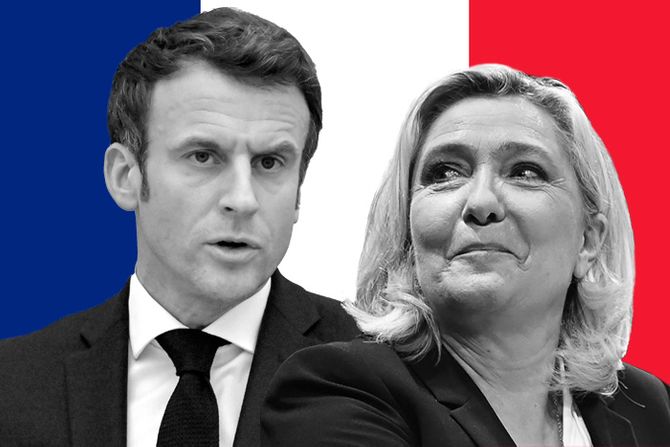 Mari Marine Le Pen i Emanuel Makron