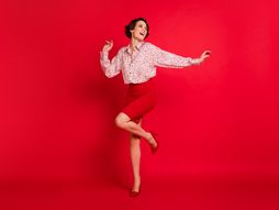 devojka, žena, moda, košulja, suknja, štikle