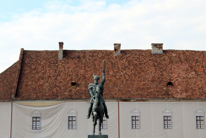 Citadel fortress Alba Carolina, the statue of Mihai Viteazu