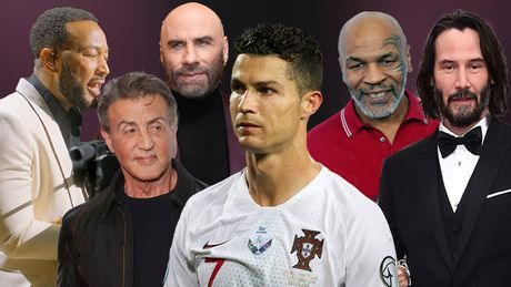 Kristijano Ronaldo, Kianu Rivs, Dr. Dre, Džon Travolta, Majk Tajson, SIlvester Stalone i Džon Ledžend