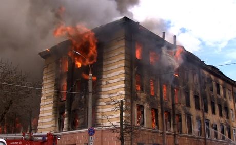 Rusija Tver vojni institut požar