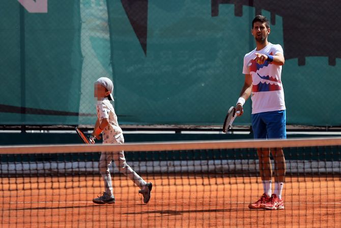 Novak Đoković trening sin Stefan