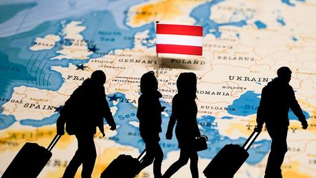 Život u Austriji, Austija, migracija zastava mapa ekonomija