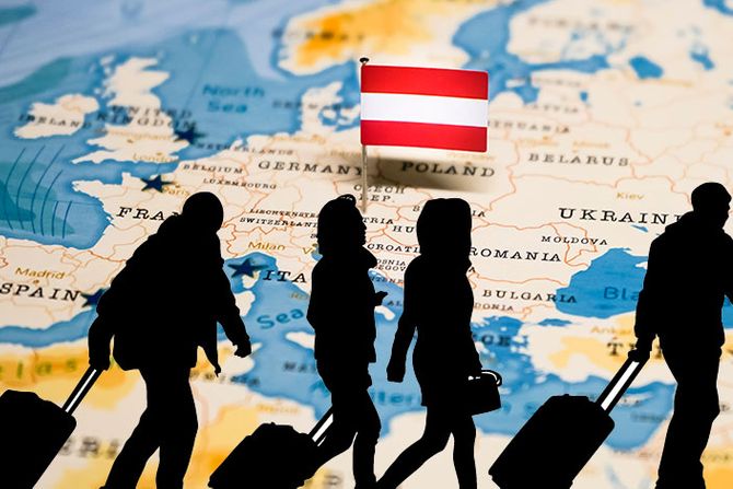 Život u Austriji, Austija, migracija zastava mapa ekonomija