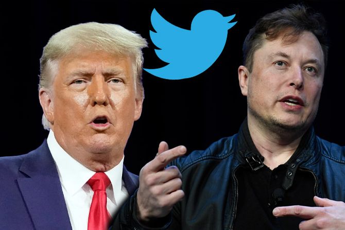 Donald Tramp, Elon Mask, Twitter