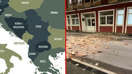 Mapa Srbija BIH Makedonija bugarska zemljotres