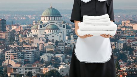 Beograd panorama Hram Svetog Save, sobarica spremačica stanovi