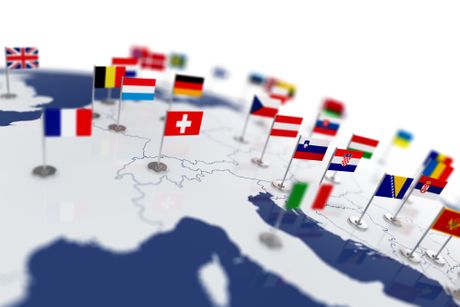 Mapa karta Evrope sa zastavama zemalja