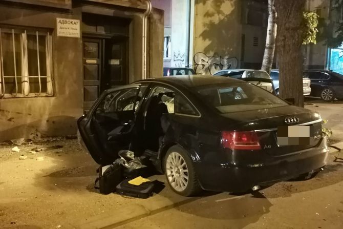 Saobraćajna nesreća, Niš, audi, prodavnica