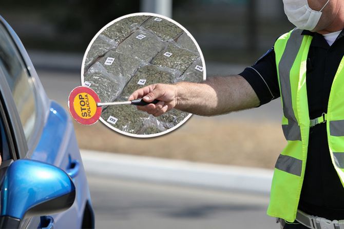 Saobraćajna policija kanapis auto