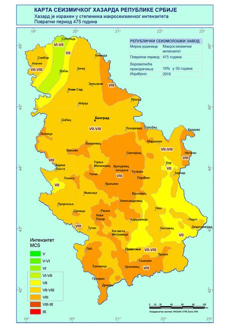 Karta seizmičkog hazarda Republike Srbije Karta seizmičkog hazarda Republike Srbije