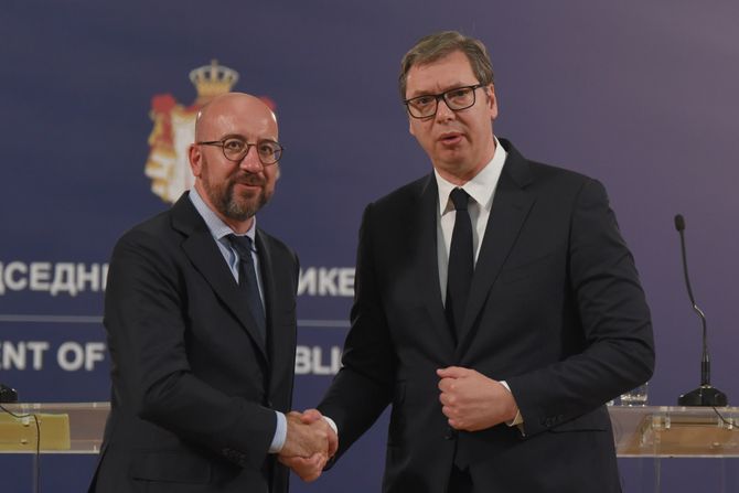 Aleksandar Vučić Šarl Mišel Charles Michel