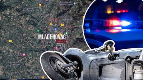 Mladenovac, ulica  Srećka Mladenovića 78 i motor, saobraćajka, saobraćajna nesreća