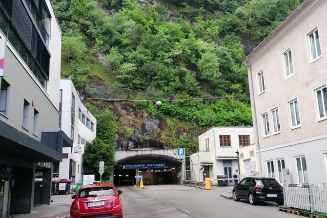 Parking garaža Salcburg stena Austrija