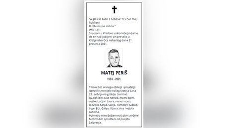 Matej Periš čitulja