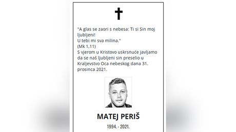 Matej Periš čitulja