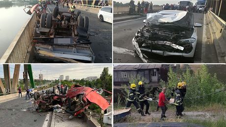 Pančevački most saobraćaj udes nesreća sudar automobili Fičer