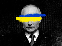 Putin, Rusija Ukrajina zastava, rat