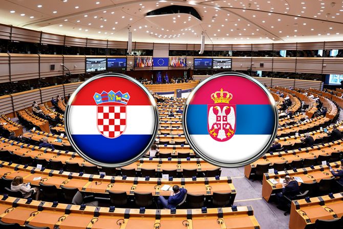 Evropski parlament hrvatska i srpska zastava