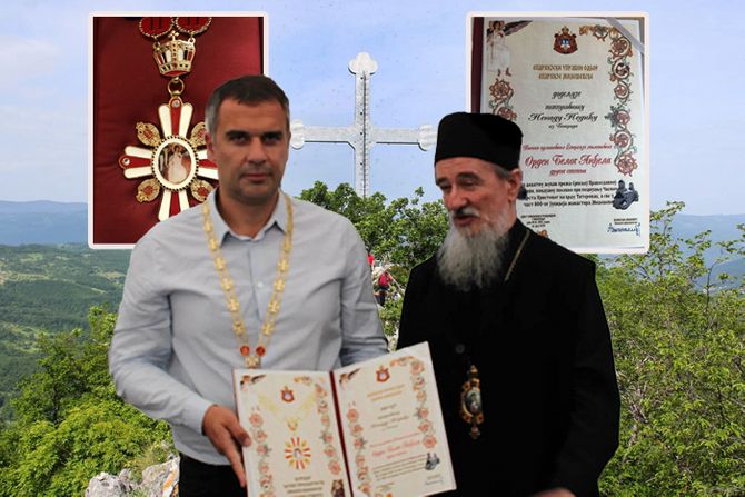 Nenad Nedić osvešten krst na vrhu Titerovac iznad manastira Mileševe Nenad Nedić osvešten krst na vrhu Titerovac iznad manastira Mileševe