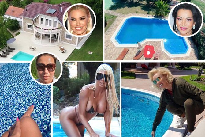 Lepa Brena, Goca Božinovska, Nataša bekvalac i Jelena Karleuša Olja Karleuša bazeni