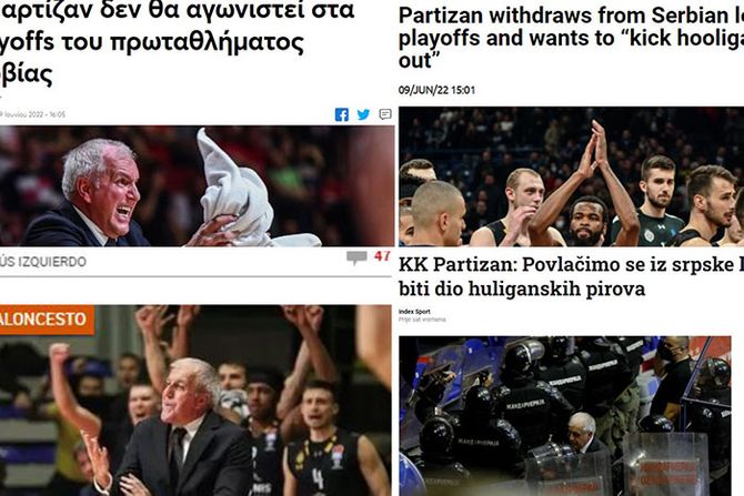 Košarka Partizan povlačenje naslovne strane