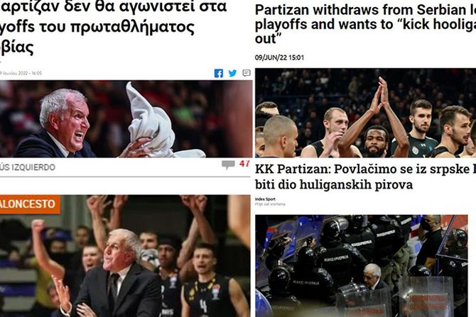 Košarka Partizan povlačenje naslovne strane Košarka Partizan povlačenje naslovne strane