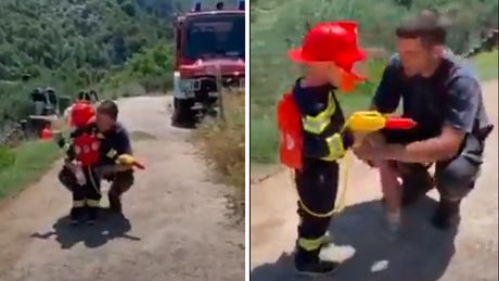 Mališan odlučio pomoći tati vatrogascu