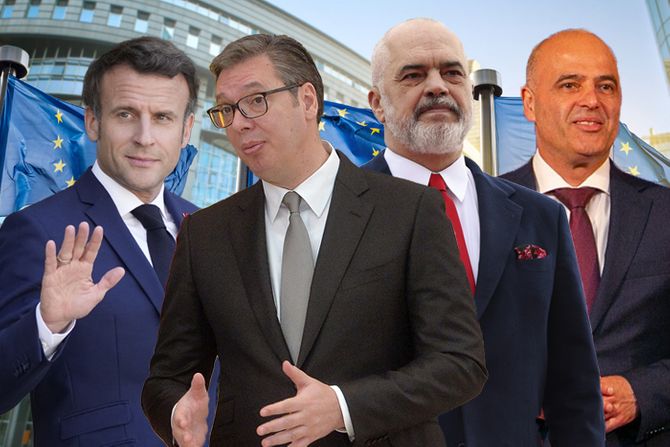 Brisel, Emanuel Makron, Aleksandar Vučić Edi Rama i Dimitar Kovačevski