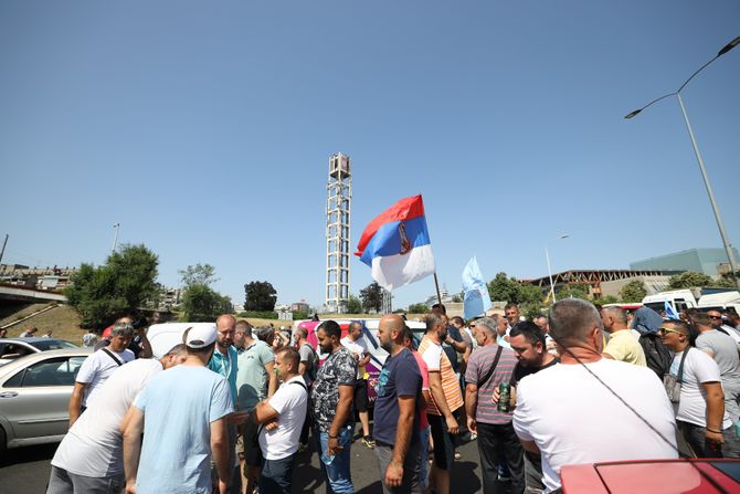 Sava centar, blokada saobraćaja