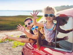 Deca, putovanje, put, auto