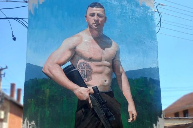 Nikola Stevanović, Donje Krajince, Leskovac, mural Nikola Stevanović, Donje Krajince, Leskovac, mural