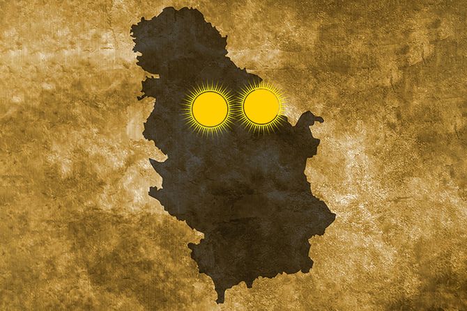 Mapa Srbije sunce