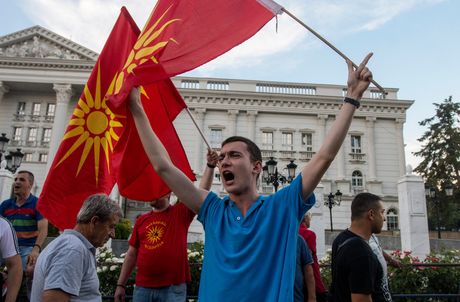 Severna Makedonija Skoplje EU protest