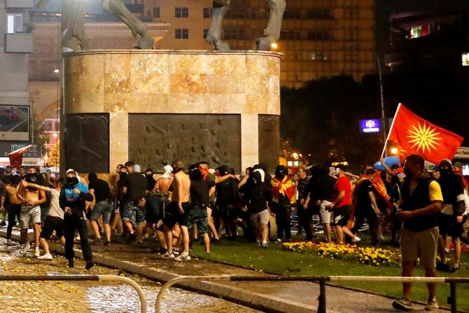 Skoplje, Severna Makedonija, protest