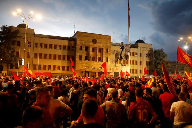 Skoplje, Severna Makedonija, protest